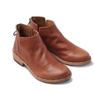 Beek Falcon Leather Zipper Up Ankle Bootie Cognac Brown NIB Size 8.5